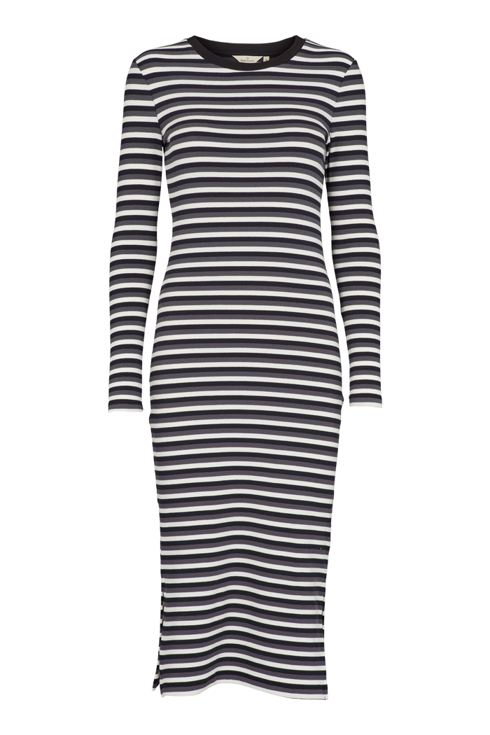 Basic Apparel Ludmilla Long Dress Kjoler 653 whisper white/dark grey mel./black